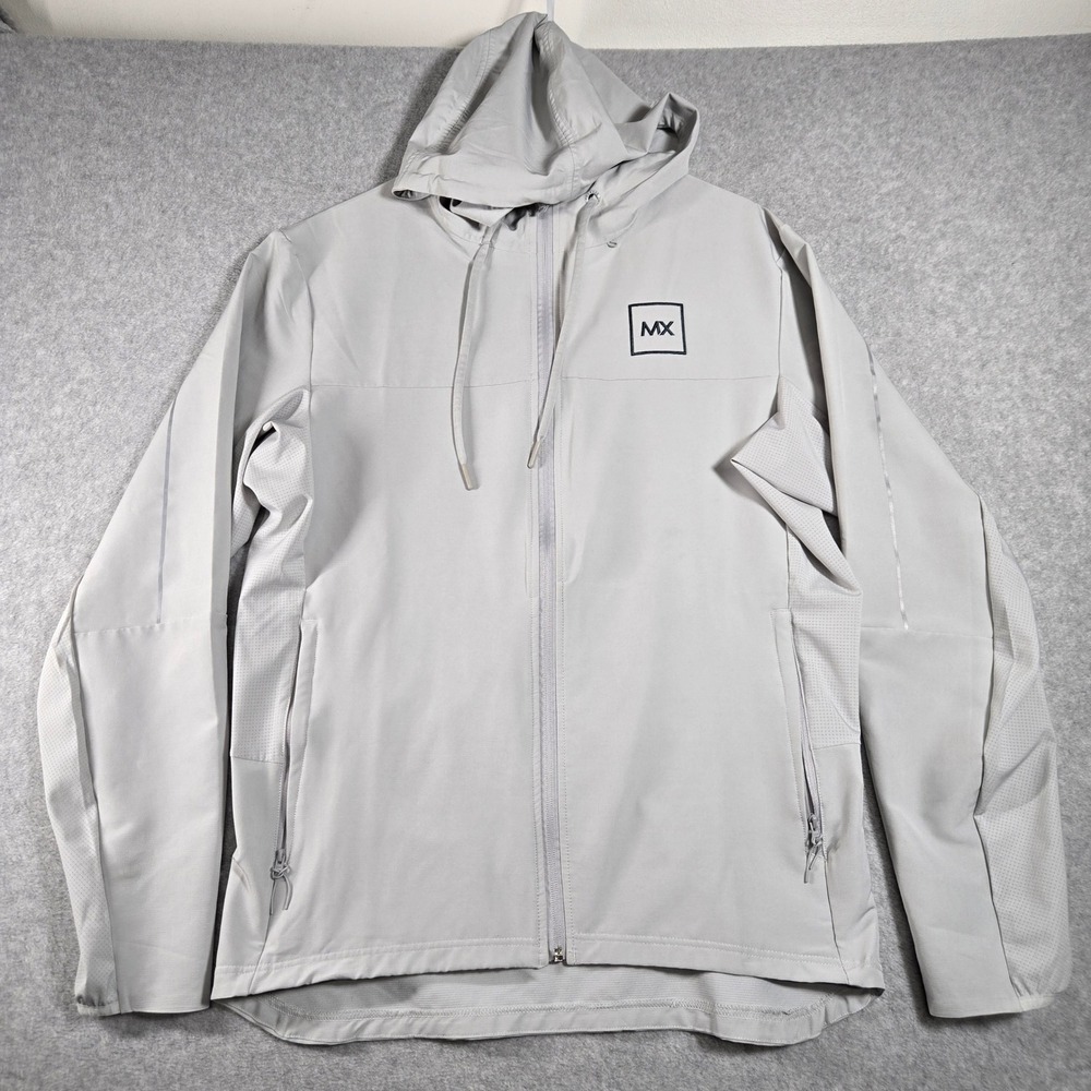 Truwear Expedition Lifestyle Hooded Jacket Mens Medium Gray Full Zip Mesh Back